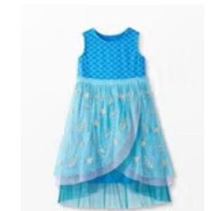 Blue and Gold Kids Dress mermaid